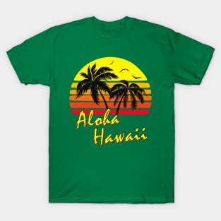 Aloha Hawaii Retro Sunset T-Shirt